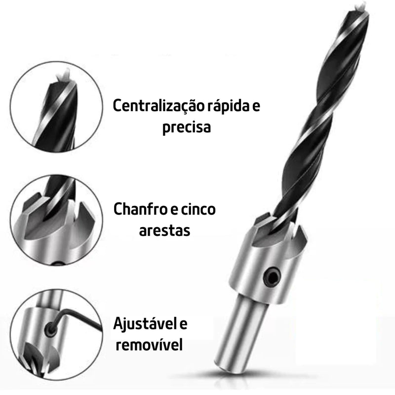 Brocas Escareadora Kit Completo