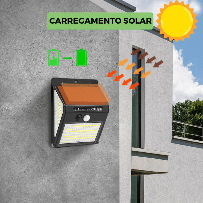 Luminária De Led Solar À Prova D'água Com Sensor De Movimento