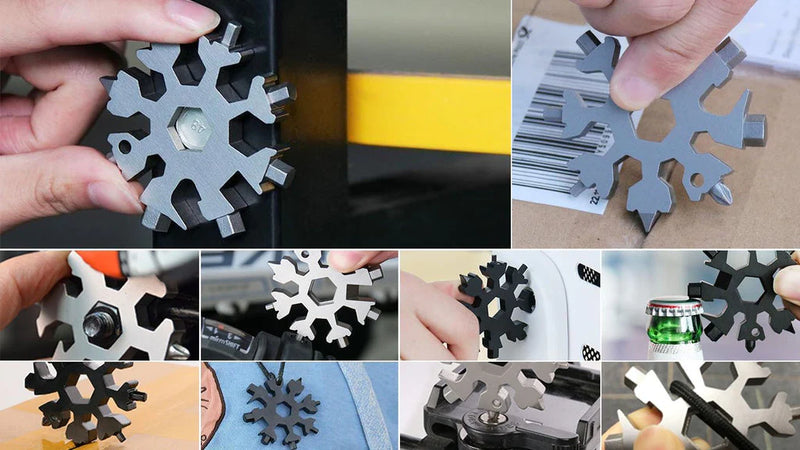 Chave Multifuncional Floco de Neve 18 Em 1 | Snowflake Tool